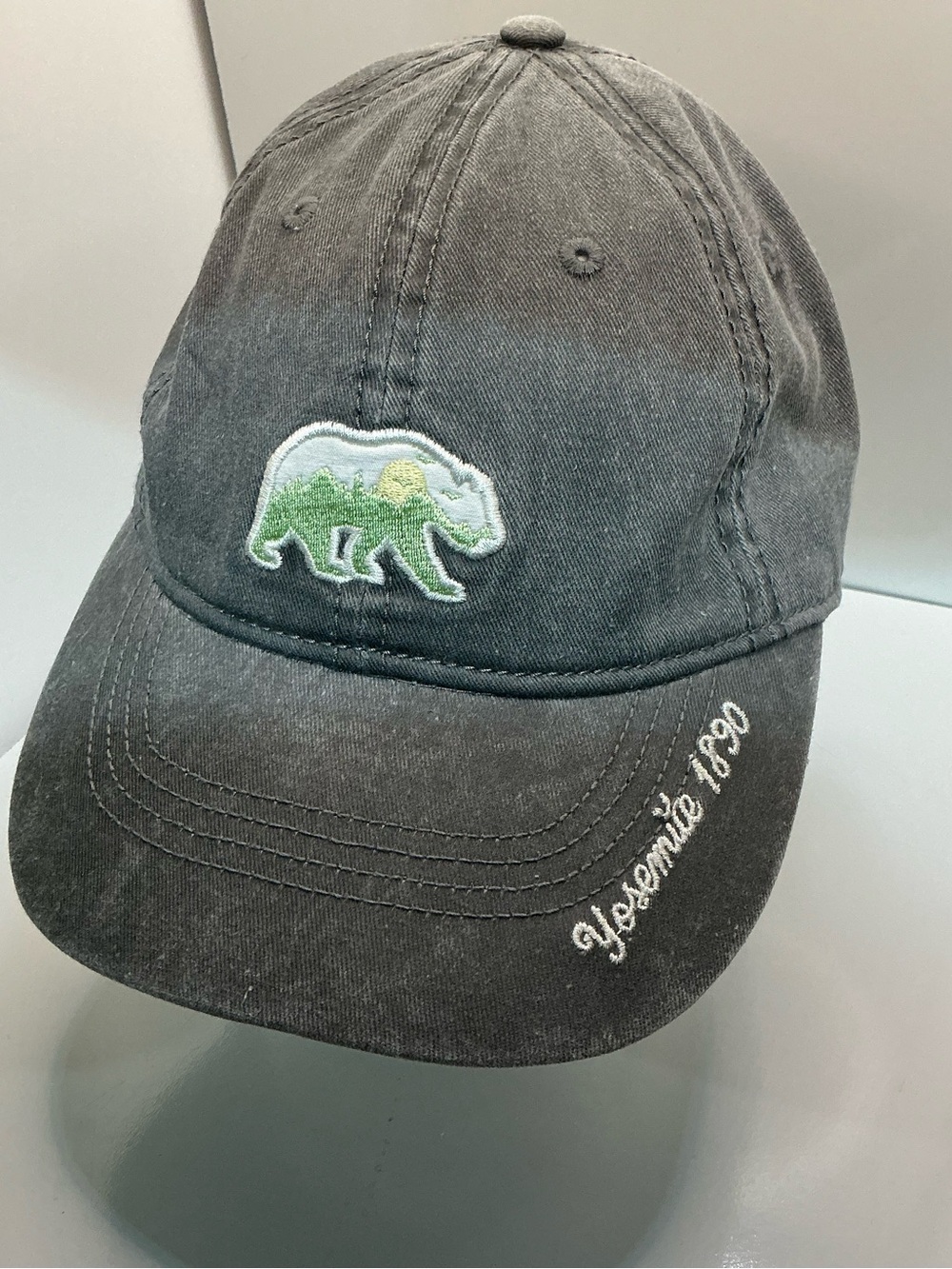Home Free Yosemite 1890 Bear Logo Gray Adjustable Baseball Cap